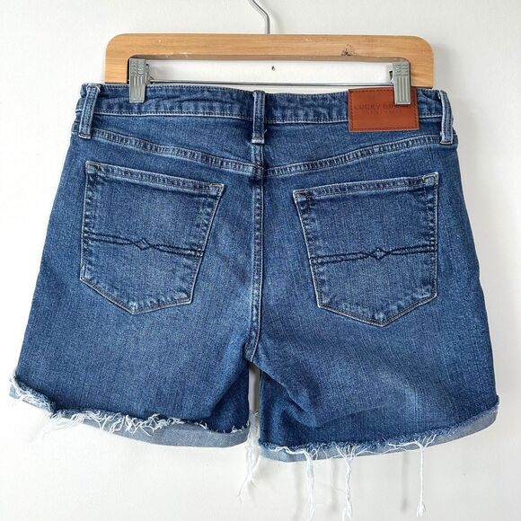 Lucky Brand The Roll Up Denim Jean Shorts Women’s Size 8/29 Medium Wash Cuffed - Picture 2 of 7